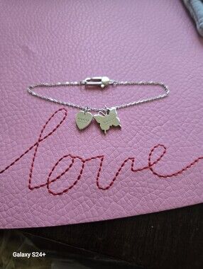 Gucci Sterling Silver Heart and Butterfly Charm Bracelet